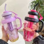 Ice Cream Pipetli ve Meyve Hazneli Detoks Matarası