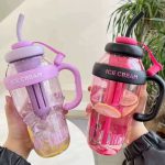 Ice Cream Pipetli ve Meyve Hazneli Detoks Matarası