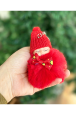 PONPON PELUŞLU UYUYAN BEBEK ANAHTARLIK - Görsel 3