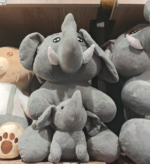PELUŞ YAVRULU GRİ FİL 45 CM - Görsel 2