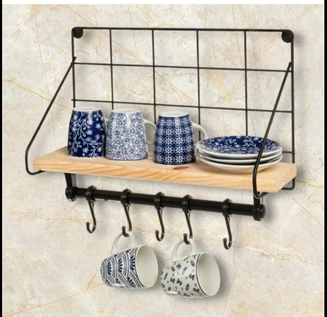 AHŞAPRAF1 1 AHŞAP ASKILI RAF - Görsel 1