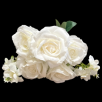 5'Lİ BEYAZ GÜL - 42 CM