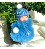 PONPON PELUŞLU UYUYAN BEBEK ANAHTARLIK - Görsel 2