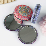 YUVARLAK TAŞLI CEP MAKYAJ AYNASI - Görsel 2