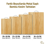 METAL BAŞLIKLI BAMBU KESİM PANOSU 24*34 CM - Görsel 2