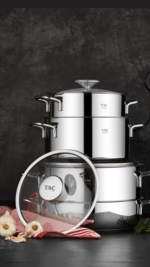 Taç Bengü Pro 8 Parça Çelik Tencere Seti Metal Sap - Görsel 6