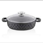 Taç Bella Cam Kapak Döküm Basık Tencere 28 Cm - Görsel 2