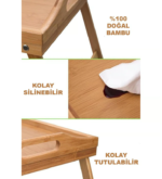 BÜYÜK BOY KATLANABİLİR BAMBU KEYİF TEPSİSİ (50 x 30 x 21) - Görsel 2