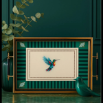 Emaye Concept Tepsi Yeşil Bird