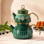 Emaye Bird Yeşil Çaydanlık